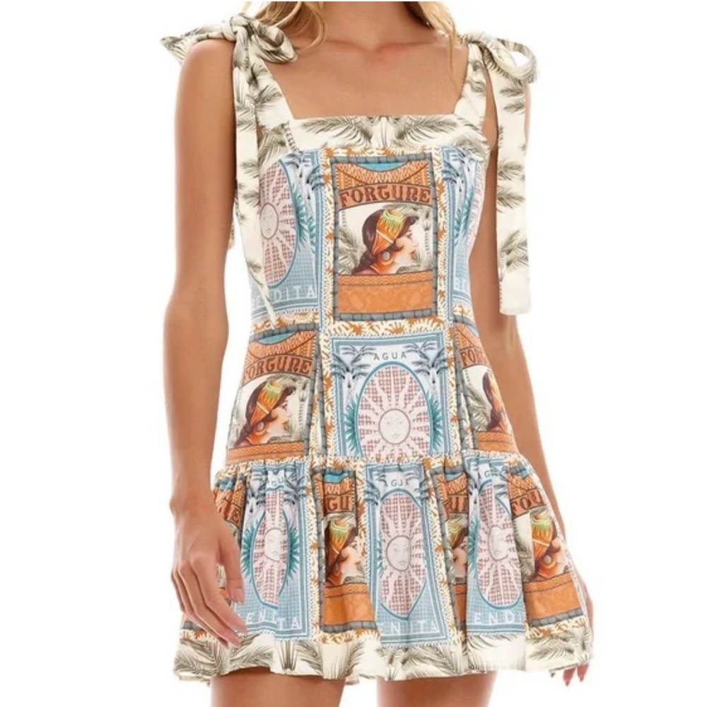Agua Bendita mini dress with shoulder bows